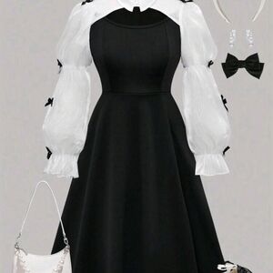 Elegant Black and White Dress